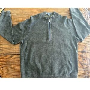 Tommy Bahama Reversible Men’s XL Dark Gray Striped Sweater 1/4 Zip